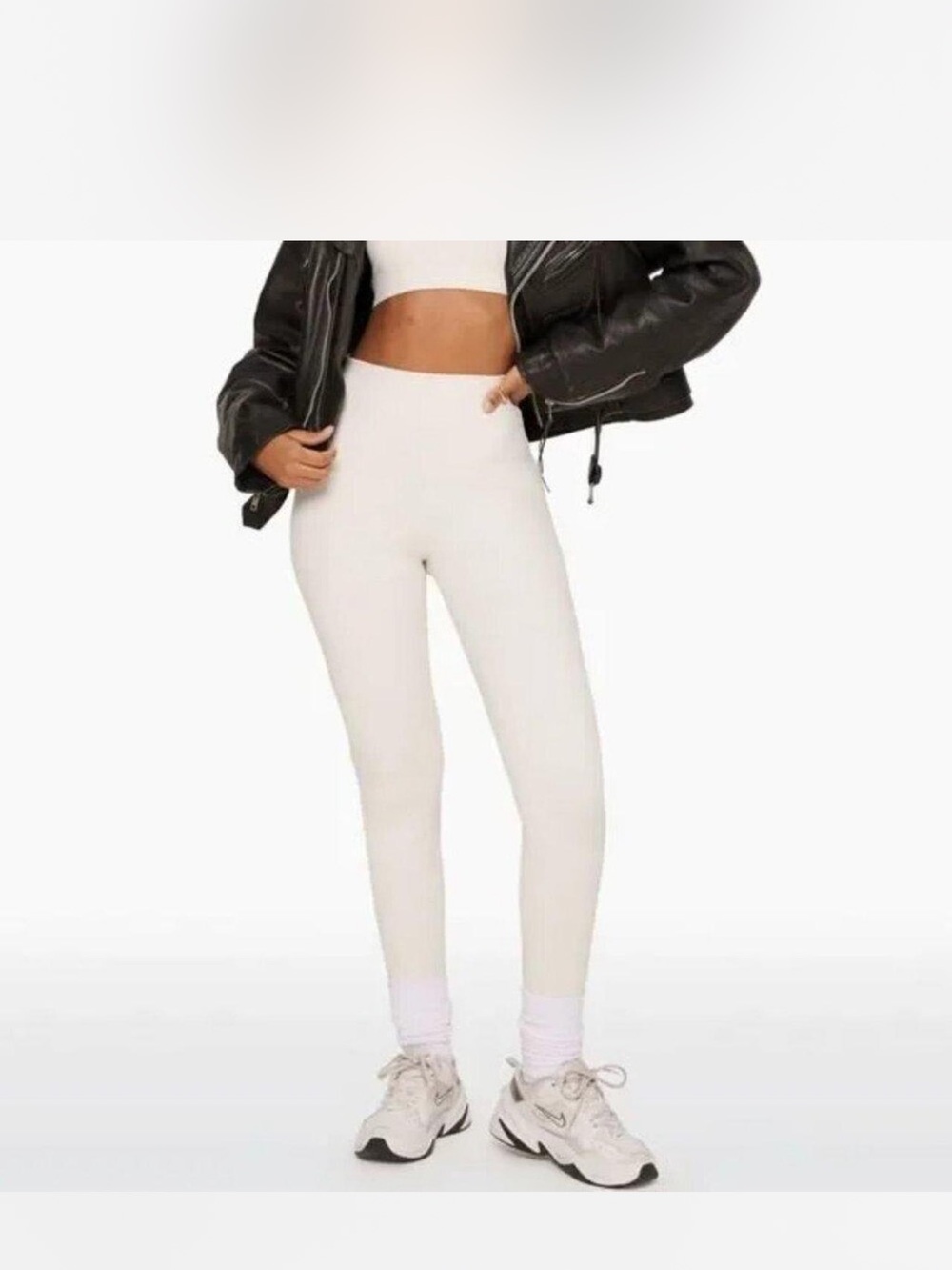 SET ACTIVE High-Waist Cream Leggings - Sculpting Fit